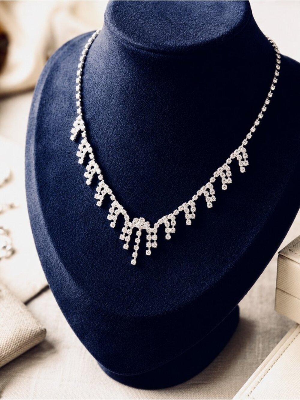 Silver Necklace Bridal Prom Wedding Events